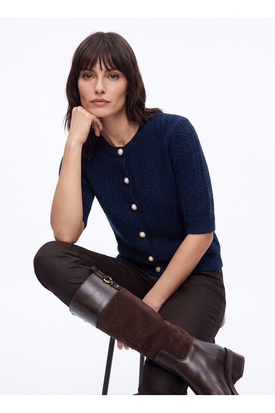 Cardigan, Xs, Navy Blue