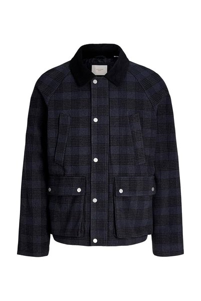 Black Men's Plaid Jacket 12300436 Jorsalamanco Barn Jacket