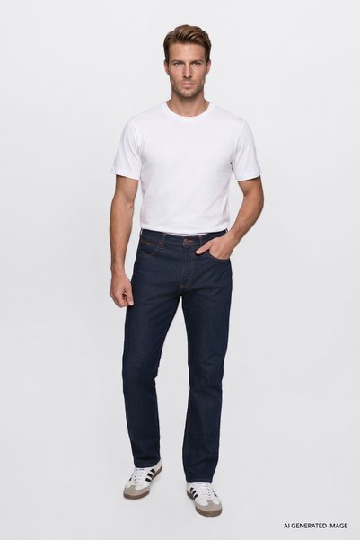 Arizona Cotton Straight Fit Pocketed Stretchy Jean Denim Trousers