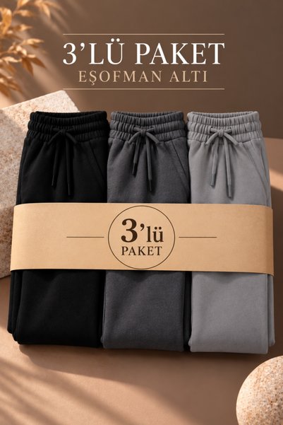 Men's Elastic Baggy Sweatpants 3-Piece Set