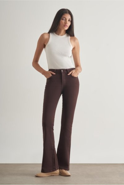 Skinny Fit Brown Denim Trousers