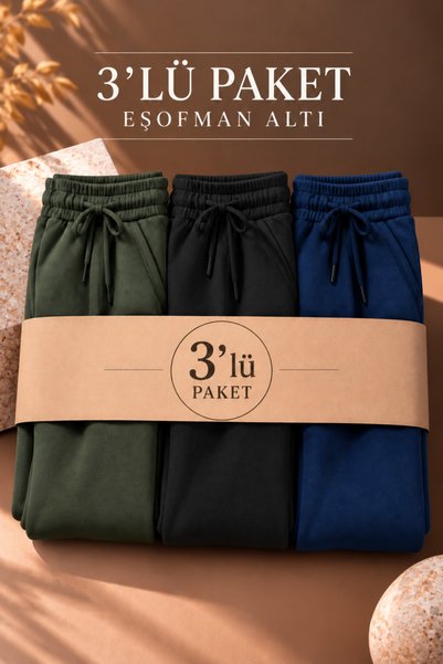 Men's Elastic Baggy Sweatpants 3-Piece Set