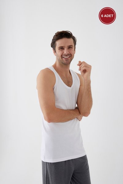 Men's Cotton 6-Piece Tank Top