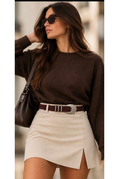 Luxury Suede Tin Buckle Bridge Women's Belt, Trouser Belt, Coat Belt, Dress Belt, Shirt Belt