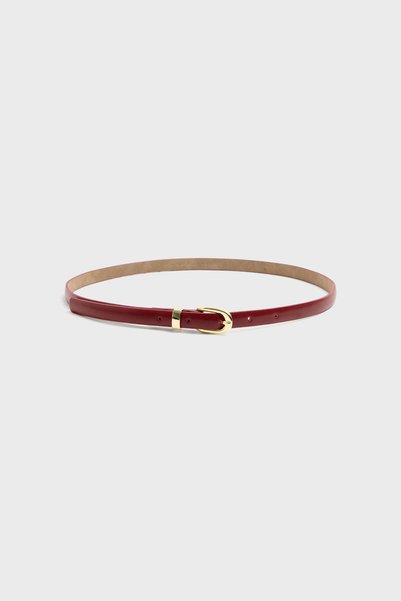 Burgundy buckle belt