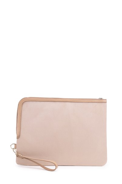 Clutch Suede Removable Strap Megan Women's Portfolio Handbag