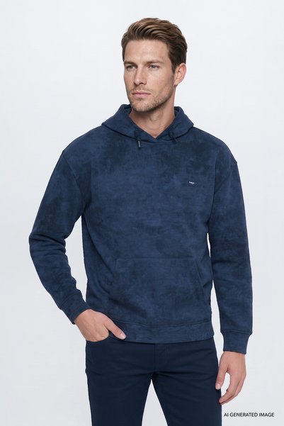 Cotton Regular Fit Regular Cut Hooded Sweatshirt with Logo Detail