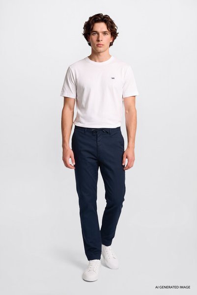 Soft Textured Slim Fit Stretchy Chino Pants with Pockets