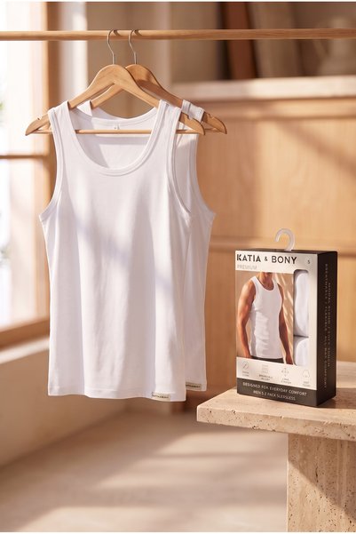 Men's Boxed 2-Piece Basic Modal Undershirt White