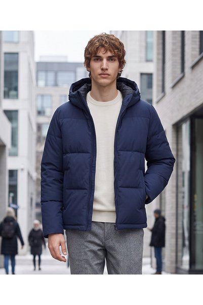 Jjgalaxy Puffer Jacket Men's Outdoor Coat Navy Blue