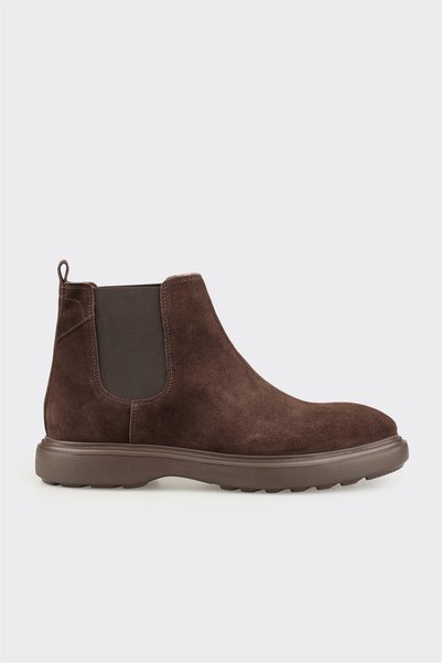 Brown Leather Men's Casual Boots
