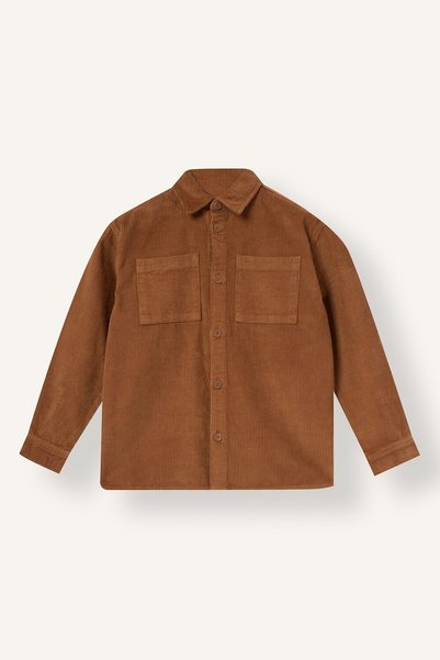 100% Cotton Oversize Double Pocket Corduroy Long Sleeve Shirt for Boys I1054A826Wn