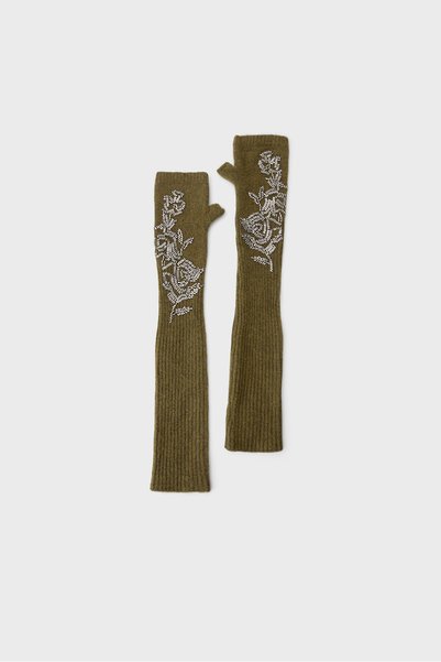 Beaded Fingerless Gloves
