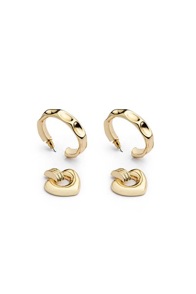 Heart and Hoop Earring Set