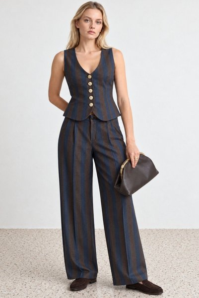 Striped Straight Pants