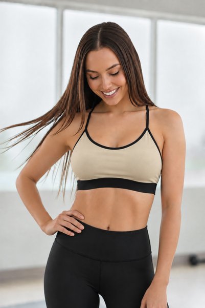 Astura Model with Pads and Flexible Structure Women's Sports Bustier in Skin Color
