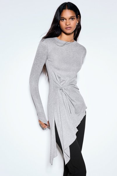 Asymmetrical Long-Sleeved Top