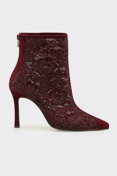Burgundy Women's High Heel Boots