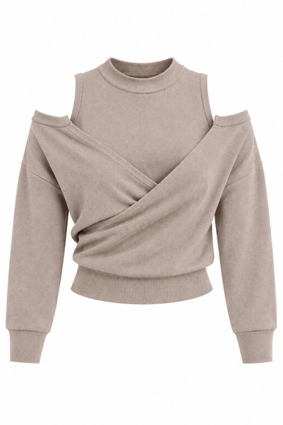 Beige Bodysuit Cardigan Double Set - 2Y251021