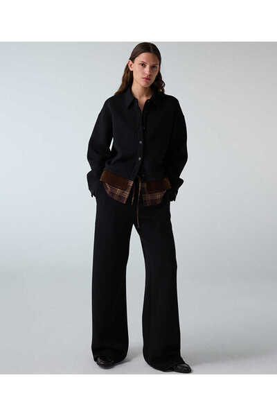Contrast Plaid Waist Trousers
