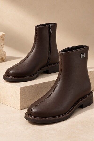 Laven Zippered Short Heeled Casual Women's Boots