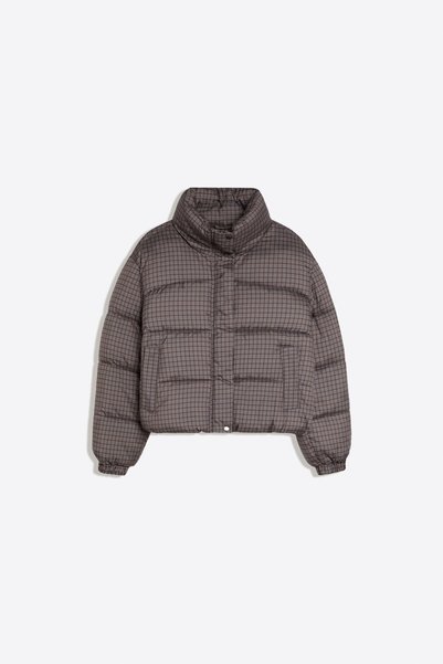 Waterproof Checkered Oversized Quilted Jacket