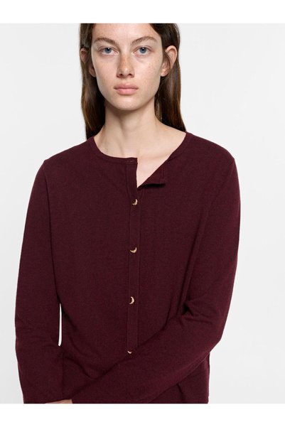 Women's Half Moon Buttoned Knitted Cardigan