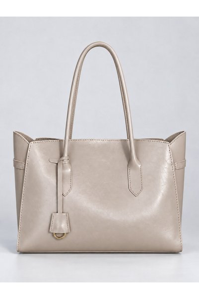Mink Women's Shoulder Bag with Zippered Interior Compartment Shopper Model