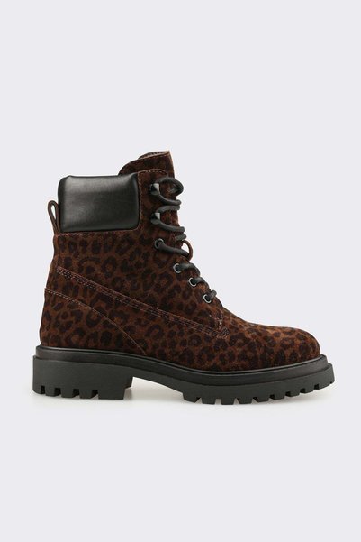 Brown Animal Patterned Romito-Kh-Hd Women's Boots