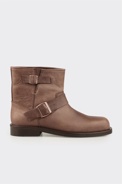 Brown Leather Men's Casual Boots