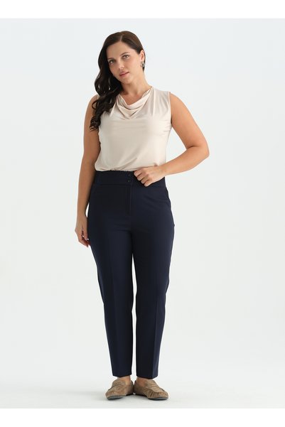 Navy Blue Women's Trousers 26Ksl5655
