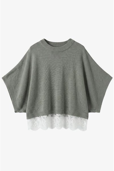 Light Green Lace Detailed Knitwear Blouse
