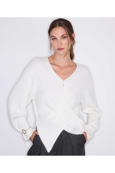 Wool Content Double-Breasted Sweater