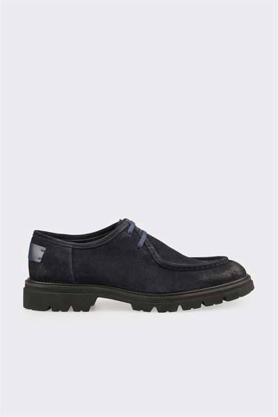 Navy Blue Men's Casual Lace-Up Shoes