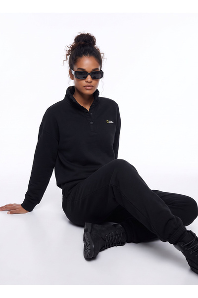 Sweatshirt, Xs, Black