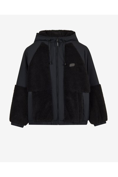 Skech sherpa multiblock full zip jacket women's black coat s232311-3817