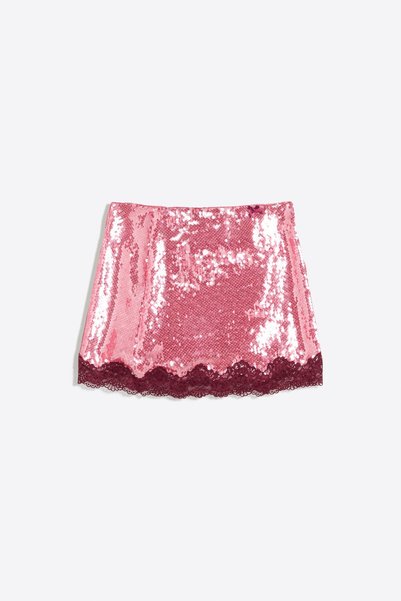 Sequin Lace Mini Skirt