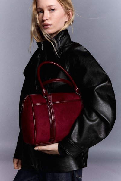 Suede Effect Bowling Bag