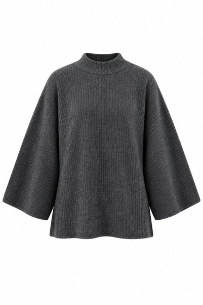 Anthracite Ribbed Oversize Sweater - 2y26808