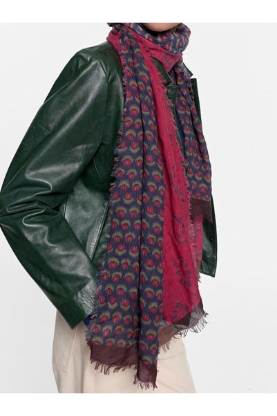 Women's Cotton and Wool Blend Patterned Shawl