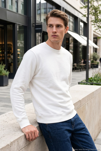 Cotton Relaxed Fit Crew Neck Sweatshirt Men's SWEAT 5901257