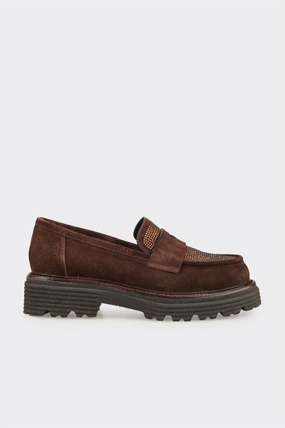 Brown Leather Women's Casual Shoes