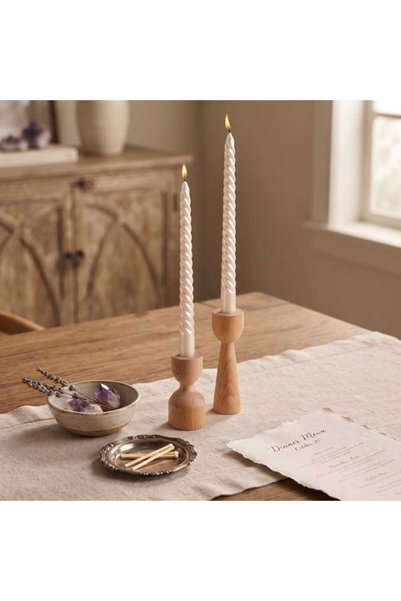 Deco Teddy 2-Piece Candlestick Candle - - 25 cm