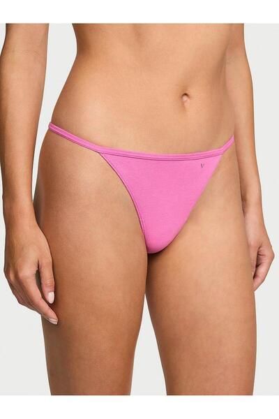 Elastic Cotton V-String Panties