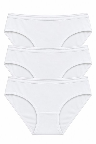 Women's Panties 3 Pack Lycra Cotton Wide Elastic Waist Transparent White