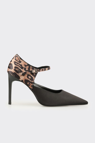 Black Animal Patterned Women's High Heel Classic Shoes