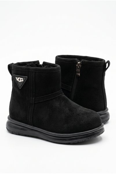Children'S, Fur Lined, Zippered, Thick Soled, Winter Boots