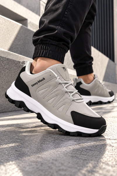 Men's Ice Gray Comfortable Fit Waterproof Outdoor Shoes