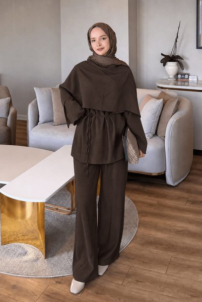 Shawl Trouser Suit Dark Brown