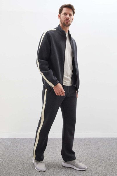 3-Stripe Sweatpants with Side Stripes and Tie Waist